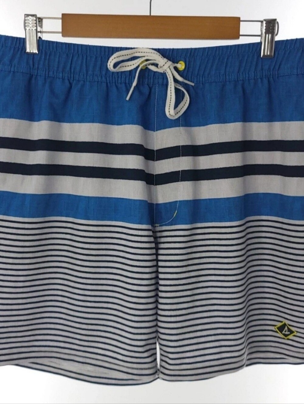 Sperry Blue Striped Swimming Trunks Inner Mesh Mens Size Large